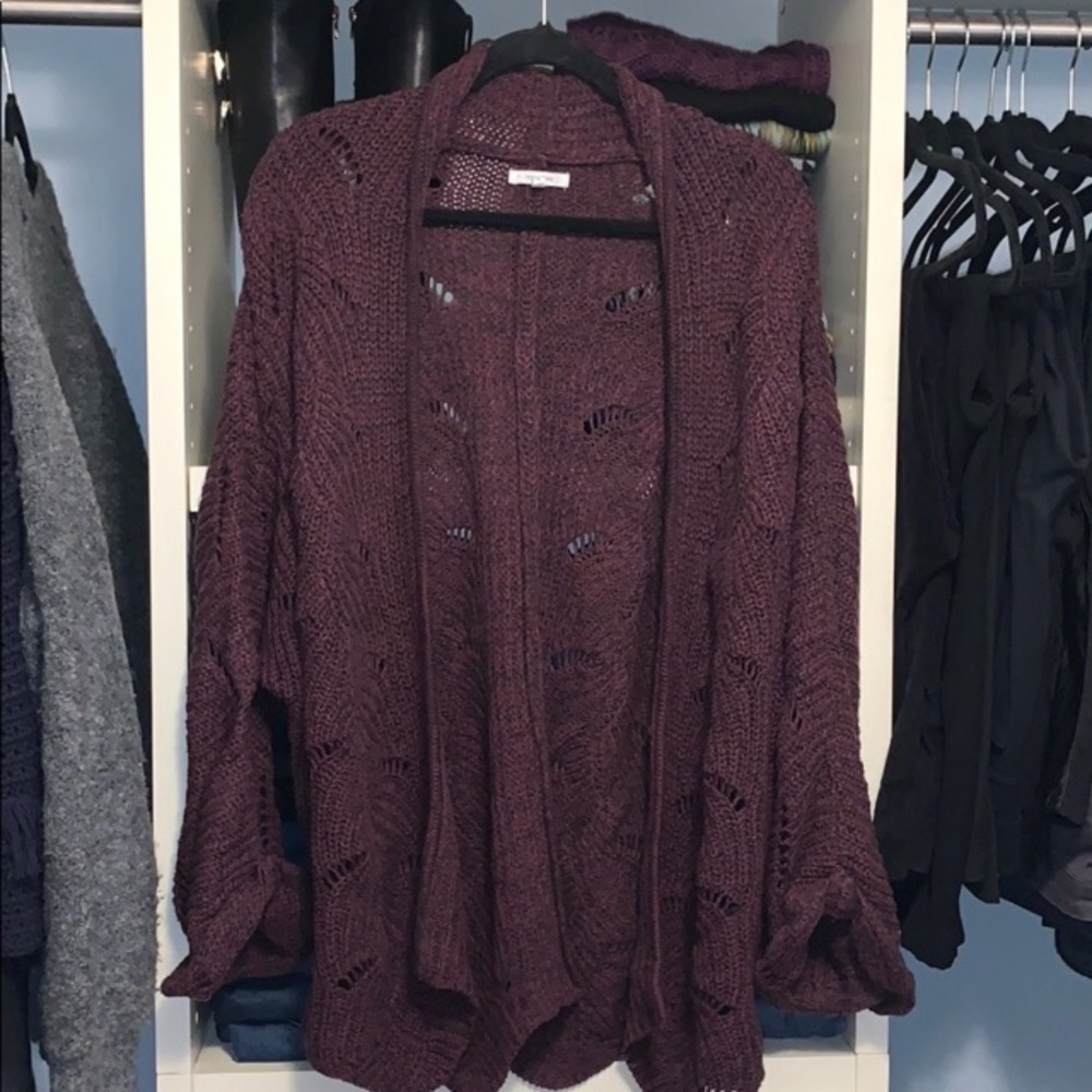 Maurice open front cardigan. Beautiful plum color.